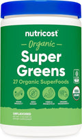Nutricost Organic Super Greens Powder (30 Servings) - Superfood Supplement Drink Mix (30 Servings No Flavor Added)