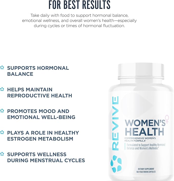 Revive MD Hormone Balance for Women – Hormone Support Supplement w/Myo-Inositol Chaste Berry DIM Vitamins C &amp E Evening Primrose Oil – Health &amp Hormonal Balance (180 Capsules 30 Servings)