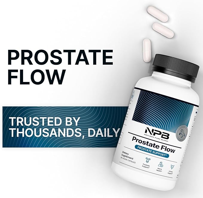 Nature’s Pure Blend Prostate Flow – Prostate Health Supplements for Men with Saw Palmetto Herbal Complex and Essential Nutrients – Support for Flow Balance Hair Strength and Wellness – 90 Capsules
