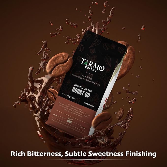 Tarmo Coffee | Low Acid Ground Coffee | 100% Arabica (REAL BREW) and Arabica &amp Robusta Blend (BOOST UP) | Specialty Vietnamese Coffee|12 Oz Bag