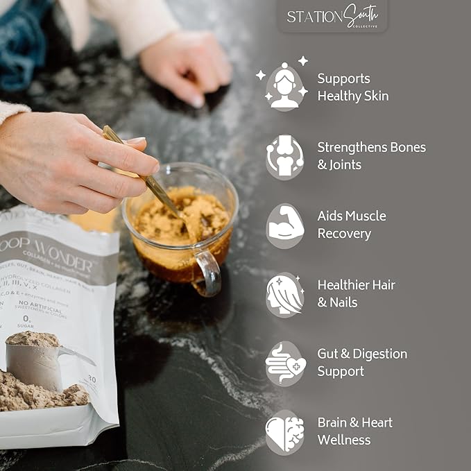 Hydrolyzed Multi Collagen Peptides Powder for Men &amp Women - 35 functional ingredients Protein Mushrooms Vitamins Enzymes Probiotics for Skin Gut Bone Joints &amp Heart support