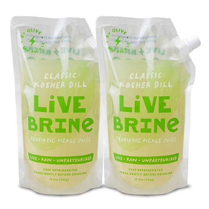 Olive My Pickle Probiotic Pickle Juice 39 oz | 2pk Olive Juice Live Brine Kosher Dill Pickle Juice Shots with Natural Probiotics &amp Digestive Enzymes for Gut Health - 26 Pickle Shots for Cramps