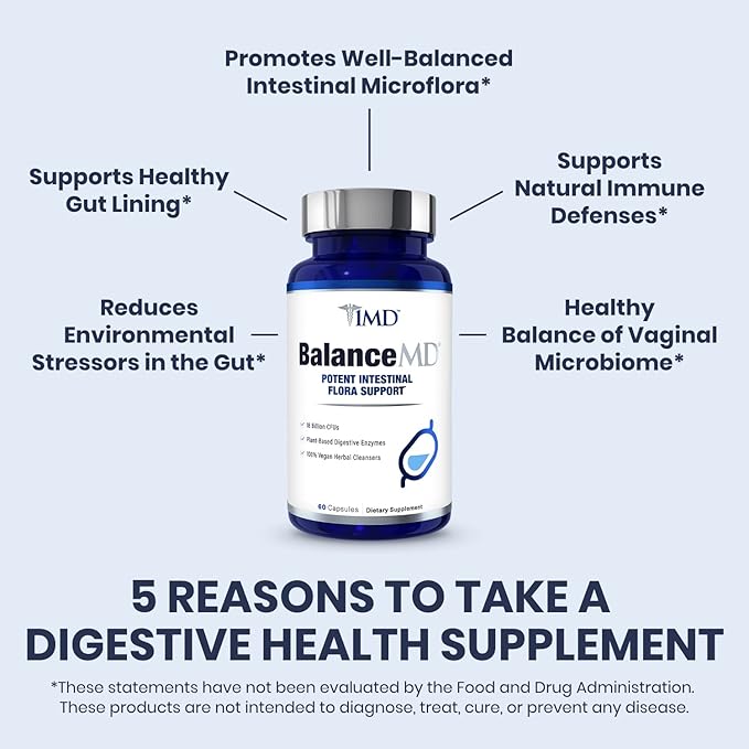 1MD Nutrition BalanceMD Vaginal Probiotics | Oregano &amp Caprylic Acid with Lactobacillus &amp Digestive Enzymes | Promotes Intestinal Flora Balance | 120 Capsules