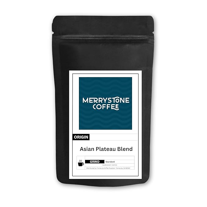 Merrystone Asian Plateau Blend Coffee Medium-Dark Roast Roasted to Order 2 Lb Espresso Grind