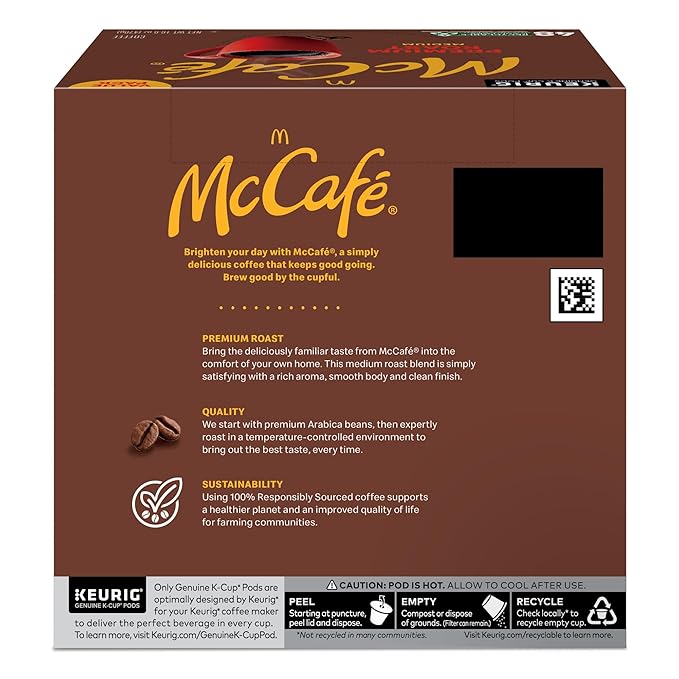 McCafé Premium Roast Keurig Single Serve K-Cup Pods Medium Roast Coffee Pods 48 Count