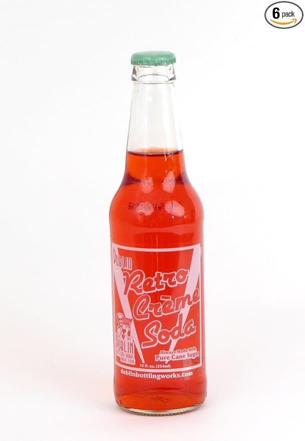 Retro Soda Sweetened with Pure Cane Sugar 12oz Glass Bottles (Pack of 6) (Dublin Retro Red Cream Soda)