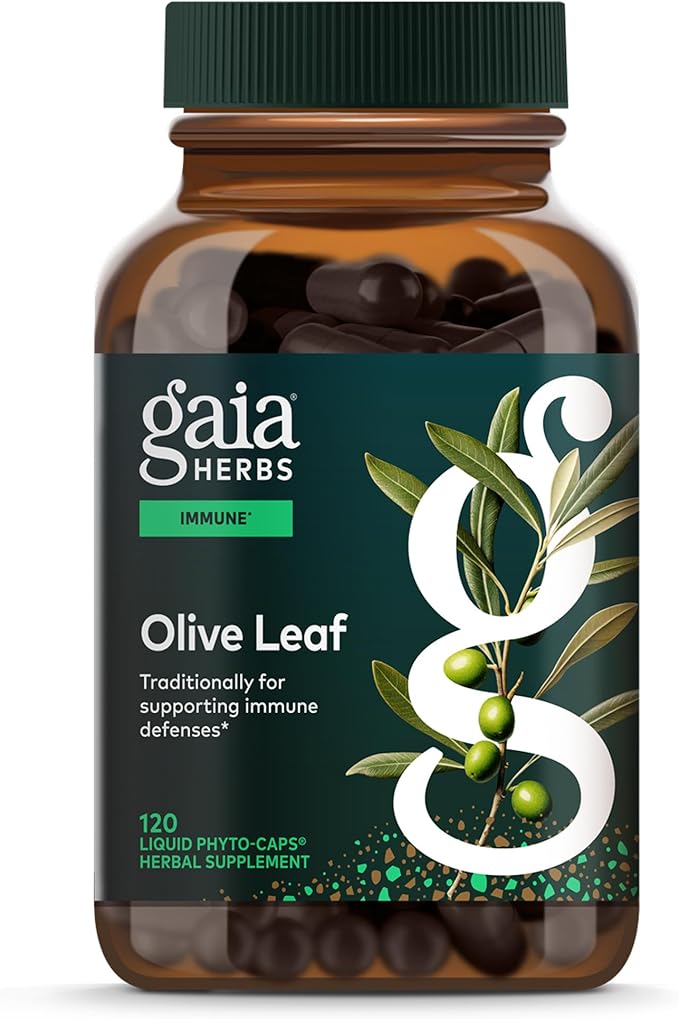 Gaia Herbs Olive Leaf - Traditional Immune Health Support - Immune System Supplement with Olive Leaf Extract &amp Oleuropein* - 120 Vegan Liquid Phyto-Caps (120 Servings)