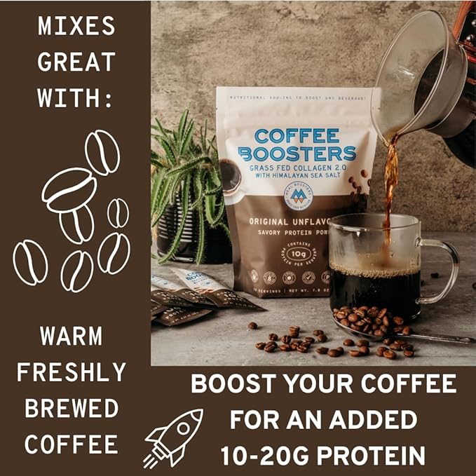 Collagen Coffee Protein Powder | 10g Grass-Fed Collagen per Serving | Creamer Alternative | Unflavored Coffee Add-In with Himalayan Sea Salt