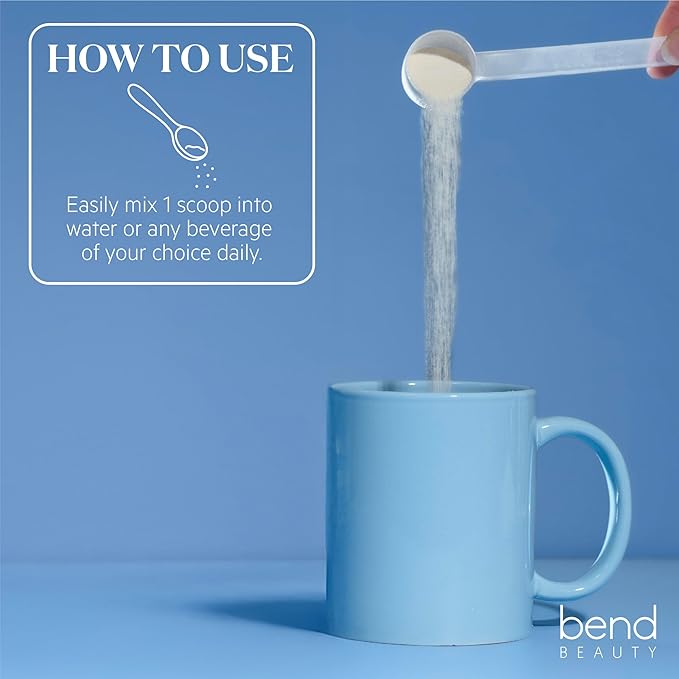 Bend Beauty Marine Collagen + Co-Factors | Coconut Flavored Collagen Powder | Hydrolyzed Collagen Supplement | Fish Collagen Peptides + Silicon + Vitamin C | Supports Healthy Skin Hair and Nails