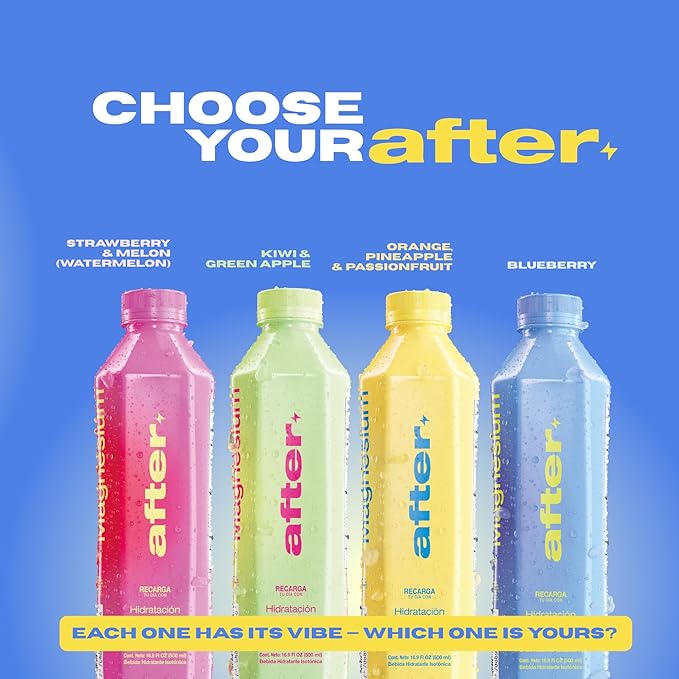 AFTER Electrolyte Drink Orange Pineapple Passionfruit Flavor Electrolytes Hydration Drink 12 Pack 16.9 fl oz Bottles
