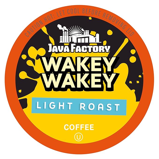 Java Factory Coffee Pods Light Roast Coffee Compatible with K Cup Brewers Including 2.0 Wakey Wakey 80 Count