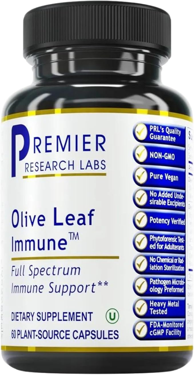 Premier Research Labs Olive Leaf Immune - Olive Leaf Extract Capsules The Olive Leaf Pills with Phytonutrient Oleuropeinm Herbal Supplement for Immune &amp Heart Health Support - 60 Vegetarian Caps