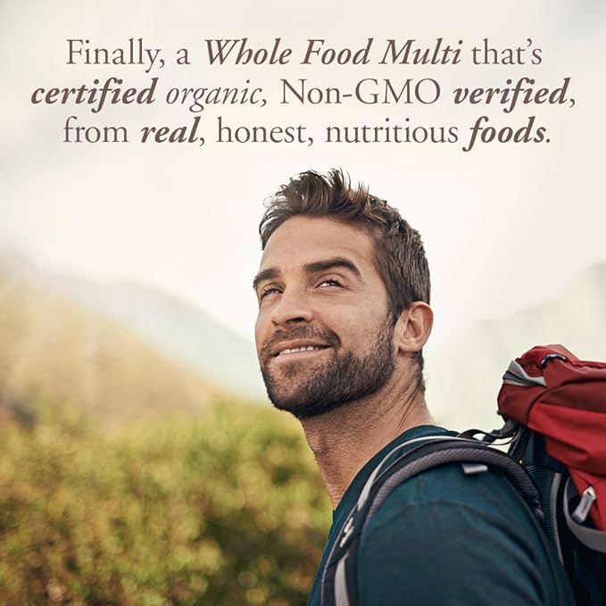 Garden of Life Organics Whole Food Multivitamin for Men 60 Tablets Vegan Mens Vitamins and Minerals for Health and Well-Being Certified Organic Vegan Multi