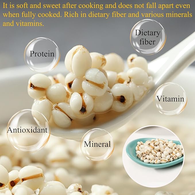 Job's Tears Coix Seed Jobs Tears Seeds 薏米 薏苡仁 Natural Pearl Barley Coix Rice Health Grain No addition Sulfur Free 12.34oz/350g