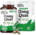Wild &amp Organic Dong Quai Capsules 1000 mg - Menopause Supplements for Women - Dong Quai Supplement for Women - Angelica Root Herb - 60-Day Supply - Non-GMO Vegan Gluten-Free - 120 Count