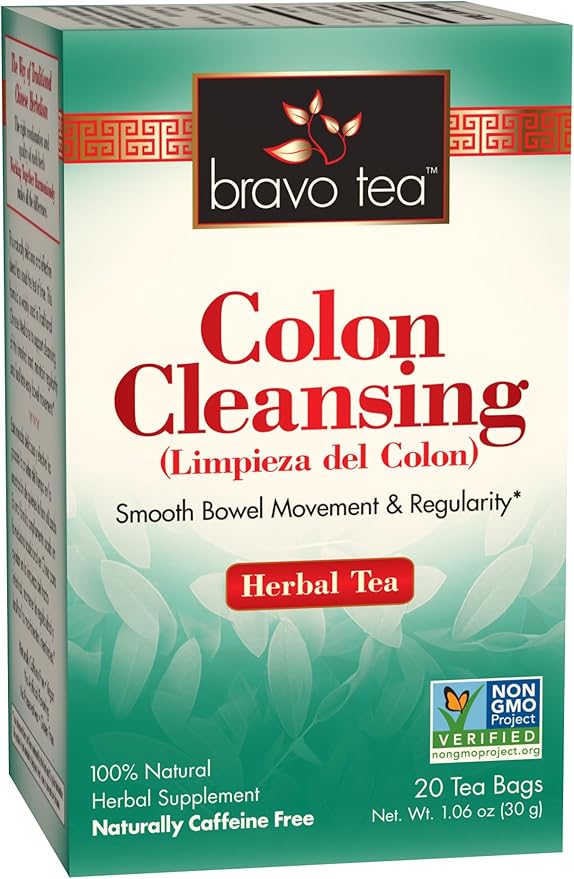 Bravo Tea Colon Cleansing Herbal Tea Caffeine Free 20 Tea Bags 6 Count