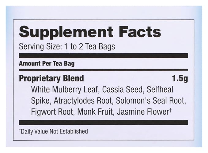 Bravo Tea Sugar Level Herbal Tea with White Mulberry Naturally Caffeine Free Vegan Friendly Gluten Free &amp Non-GMO 20 Tea Bags (Pack of 6)