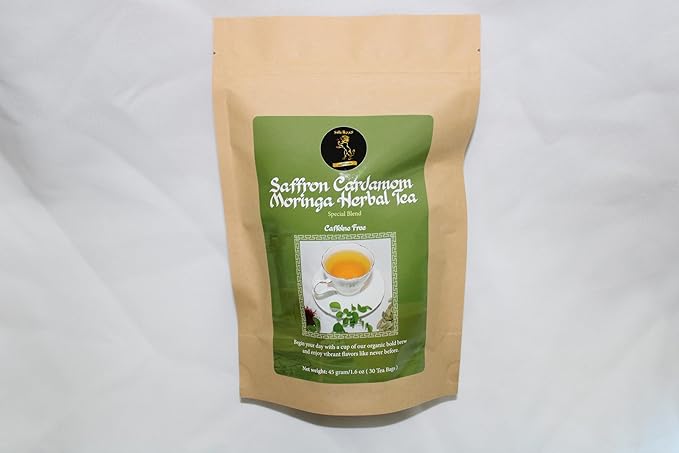 Organic Saffron Organic Ginger Herbal Tea - for better health and wellness (Pack of 1 Moringa)