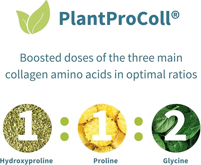 Igennus Vegan Collagen Peptide Powder Enhanced with Glycine Proline &amp Hydroxyproline &amp Cofactor Vitamin C Non GMO Complete Vegetarian Plant Based Collagen Powder Booster 35 Servings