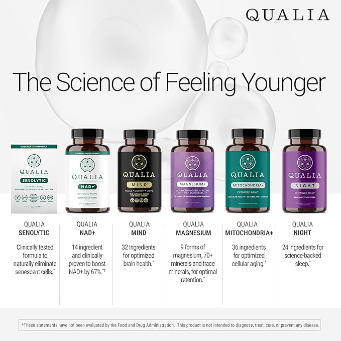 Qualia Mind (Caffeine Free) | The Ultimate Blend for Brain Health* | Doctor-Formulated Nootropic to Fuel Focus &amp Concentration* | Supports Long Term Brain Health| Maintain Drive &amp Productivity