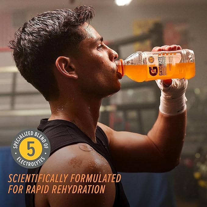 Gatorlyte Rapid Rehydration Electrolyte Drink Tropical Coconut Specialized Blend of 5 Electrolytes Lower Sugar No Artificial Sweeteners No Artificial Flavors 20 fl oz Bottles (Pack of 12)