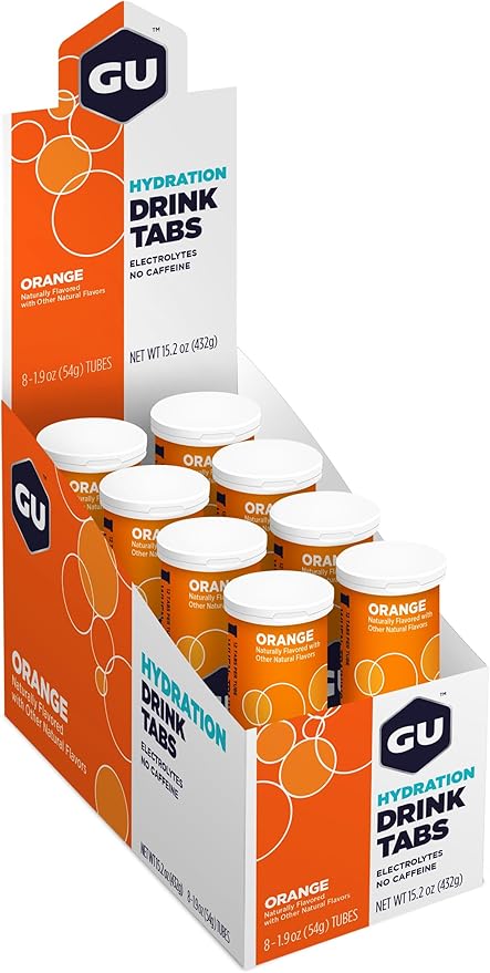 GU Energy Hydration Drink Tabs - Electrolyte Tablets for Fitness &amp Endurance Sports Rehydration Beverage Orange 96 Servings