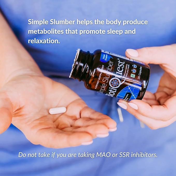 BiotiQuest Simple Slumber Probiotics to Help Improve Sleep Quality and Gut Health 18 Billion CFU Non-GMO and Gluten Free 30 Capsules
