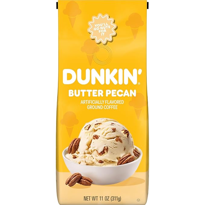 Dunkin’ Butter Pecan Artificially Flavored Coffee Ground Coffee 11 oz. Bag