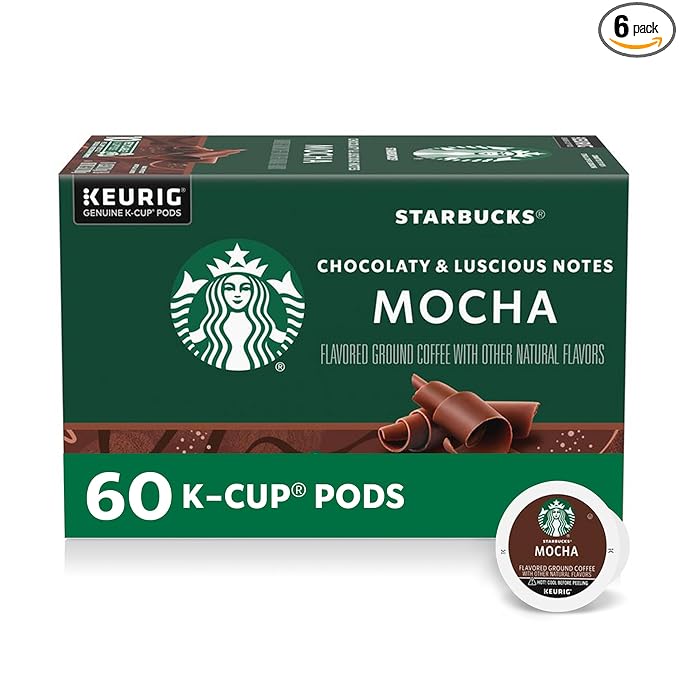 Starbucks K-Cup Coffee Pods Flavored Hot or Iced Coffee Mocha 60 Keurig Pods