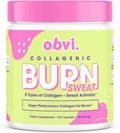 Obvi Collagenic Burn Sweat | Thermogenic Collagen with GBB &amp Green Tea | Supports Sweat &amp Metabolism | 5 Types of Collagen for Hair Skin &amp Joints | 60 Capsules