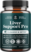 Pro Liver Support Supplement - 2X More Effective than Milk Thistle - Advanced Liver Health Supplement With Clinically Tested 4’Liver Cleanse Detox &amp Repair Support - 60 Count (Pack of 1)