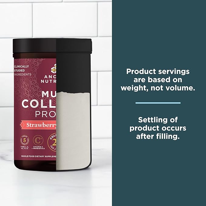 Ancient Nutrition Multi Collagen Peptides Protein Powder Chocolate 40 Servings + Multi Collagen Peptides Protein Powder Strawberry Lemonade 45 Servings