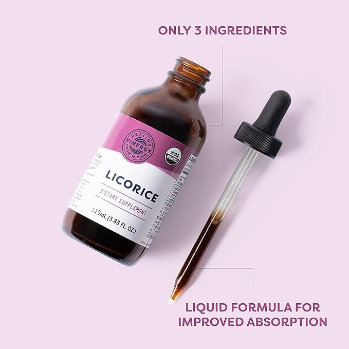 Vimergy Licorice – Promotes Digestive Function* – Benefits Respiratory Health* – USDA Certified Organic Vegan Gluten-Free – 115 mL (57 Servings)