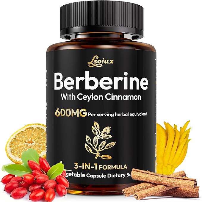 Berberine Supplement with Ceylon Cinnamon Metabolic Support Formula for Daily Balance Liposomal Berberine for GLP-1 Lifestyle Support 600mg Vegan Non-GMO 120 Capsules