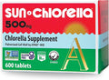 Sun Chlorella 500mg Whole Body Wellness Green Algae Superfood Supplement - Immune Defense Gut Health Natural Purification Energy Boost - Chlorophyll B12 Iron Protein - Non-GMO - 600 Tablets
