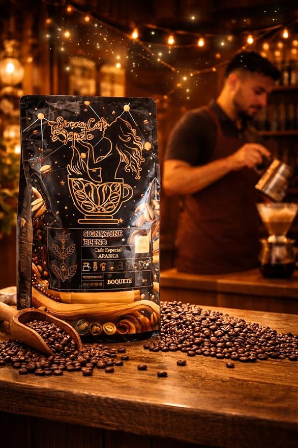 Signature Blend Specialty Ground Coffee 100% Arabica Medium Roast 225g Single Origin Panama Boquete Chiriqui Premium Fresh Roasted Coffee for Drip Pour Over French Press Espresso