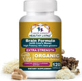 Cancer Sciences Brain Supplements for Memory and Focus - 1500mg Brain Health Mushroom Supplement for Adults &amp Seniors - High Potency 40% Beta-Glucans for Immune Support &amp Vitamins 120 Capsul
