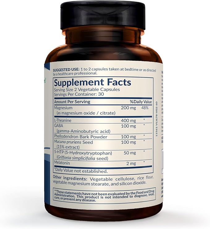 Sleep Formula with L-Theanine GABA Magnesium 5-HTP and More (1-Pack)