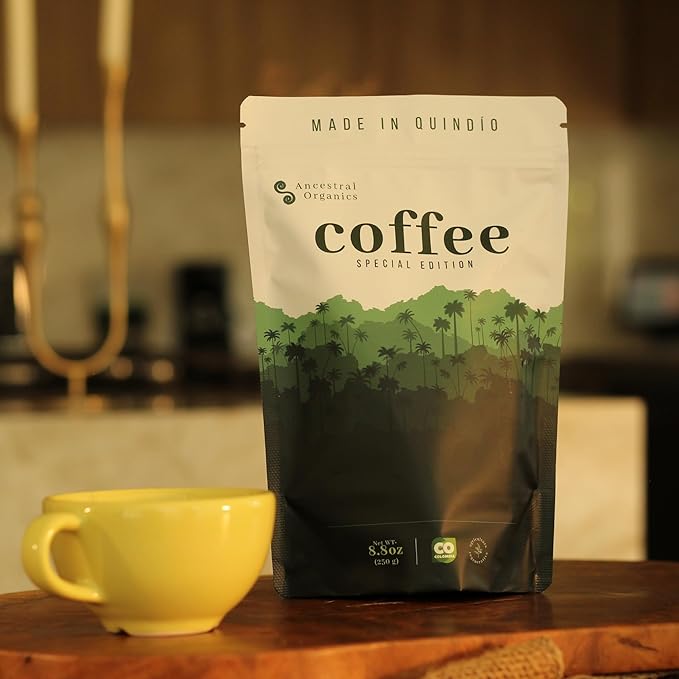 Ancestral Organics Colombian Coffee Beans - Low Acid Medium Roast/Tasting Notes - Premium Single Origin Specialty Fair Trade Arabica