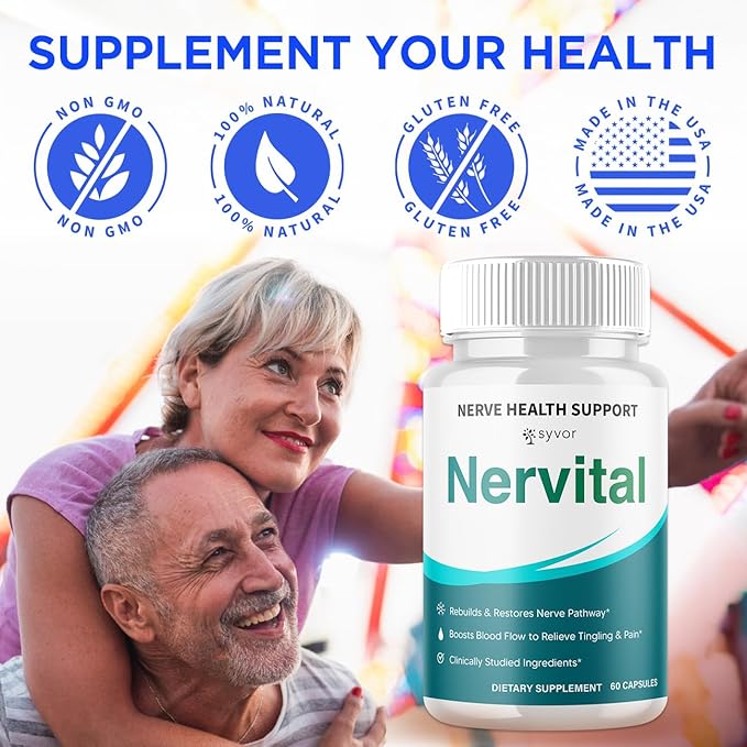 (3 Pack) Nervital Capsules Official Nervital Supplement Pills with All Natural Ingredients Advanced Formula for Optimal Health &amp Nerve Support with Premium Vitamins for Women &amp Men (180 Caps