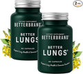 Betterbrand BetterLungs Lung Support Supplement with NAC Mullein Leaf for Smokers Respiratory Health Formula with Elderberry Vitamin D Ginseng Reishi Mushroom - 60 Capsules - Pack of 2