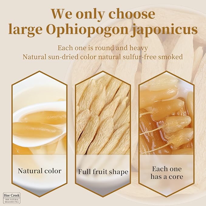 Hee Creek Ophiopogon Herb Mai Dong 8.11oz/ 230g Chinese Herb Ophiopogon Japonicus Often Pairing with Astragalus Root American Ginseng for Nourishment Sulfur Free Caffeine Free 麦冬 麦冬粒 四宝茶原料