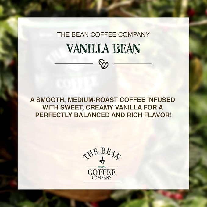 The Bean Organic Coffee Company Vanilla Bean Medium Roast Whole Bean Coffee 5-Pound Bag