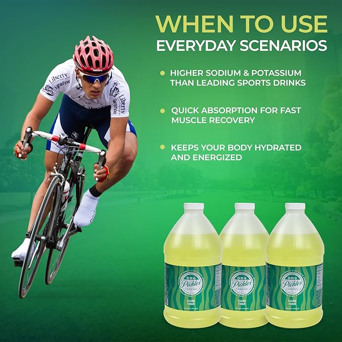 OMG Pickles Dill Pickle Juice for Leg Cramps – Natural Pickle Juice Sports Drink for Cramp Relief &amp Hydration – Pickle Juice Sport Recovery with Electrolytes – Dill Pickle Juice Half Gallon Bottle