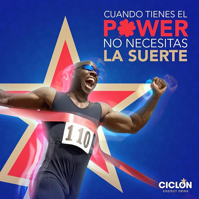 Ciclon Energy Drink Zero Original No Calories No Sugar No Carbs 24 Cans (10 Fl Oz)