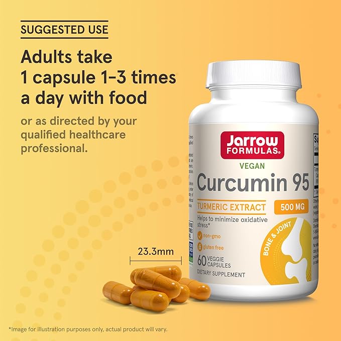 Jarrow Formulas Curcumin 95 Supplement - Turmeric Extract Supplement 500 mg for Antioxidant &amp Joint Support 60 Capsules