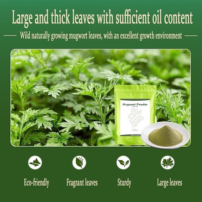 Mugwort Powder 500-Mesh Fine Grain 400g / 14oz Mugwort Tea/Clay Mask/Bath and Foot Soak/Food Coloring