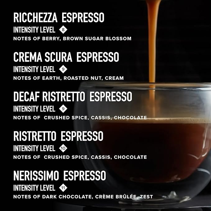 Peet's Coffee Dark and Medium Roast Espresso Capsules Variety Pack with Decaf Compatible with Nespresso Original Machine Arabica Coffee - Intensity 8-11 50 Count (5 Boxes of 10 Espresso Capsules)