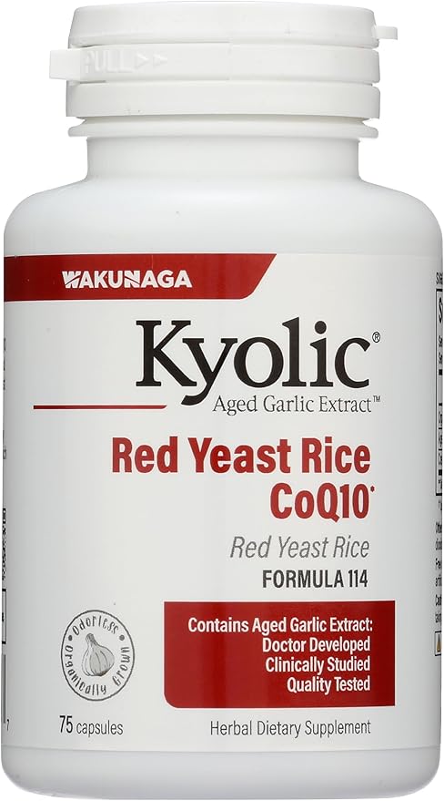 Kyolic Aged Garlic Extract Formula 114 Red Yeast Rice CoQ10 75 Capsules