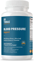 Dr. Tobias Blood Pressure Support Supplement with Hawthorn Hibiscus Flower Olive Leaf &amp Garlic Supports Normal Circulatory Health with Vitamins C B6 B12 Niacin Folate &amp Herbs 90 Capsul